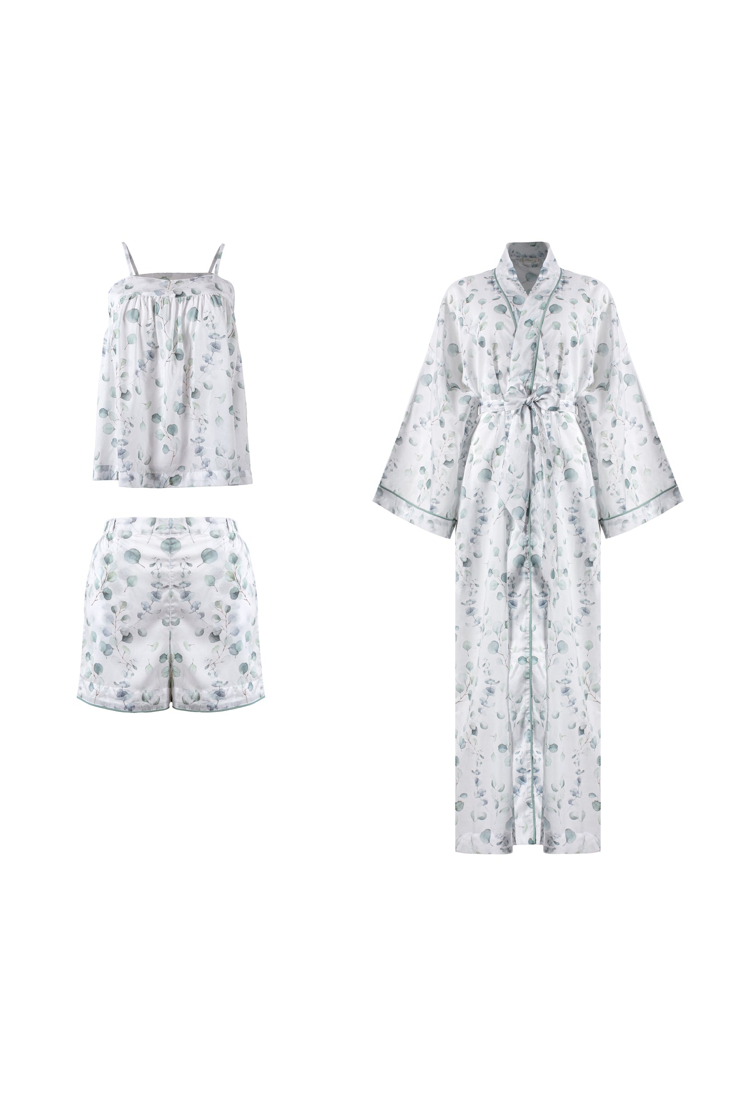 Lunaria Askılı Bluz Short Kimono Takım